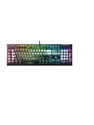 Клавиатура механическая проводная Razer BlackWidow V4 X, 110key, Yellow Switch, USB-A, EN/RU, RGB, black