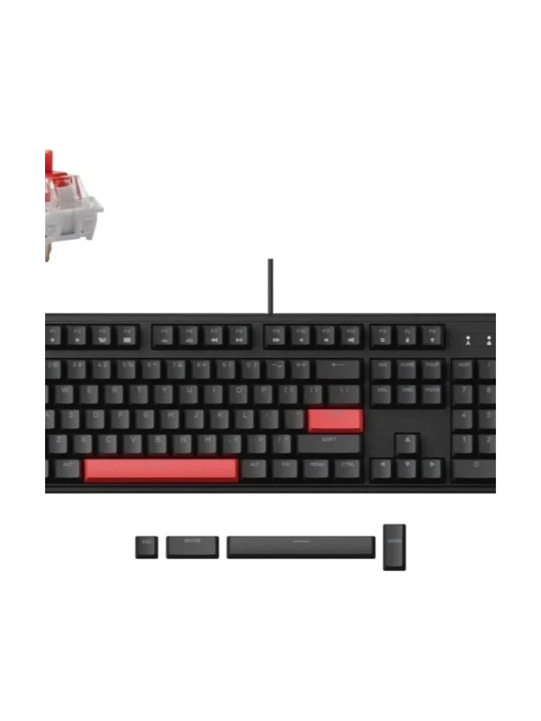 Клавиатура механическая Lemokey X3 104Key, Keychron Red, USB-A, QMK/VIA, EN/KZ/RU, Red Led, черный