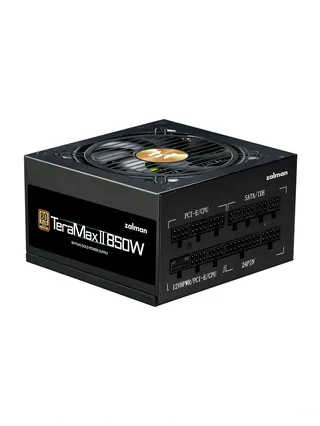 Zalman Teramax 2 (850W) quvvat manbai, >90%, 80+ Gold, 120mm, 1xMB 24pin+10pin, 2xCPU 8pin(4+4), 3xMolex, 12xSATA, 4xPCIe 8pin(6+2), 12VHPWR x 1, Fully Modular