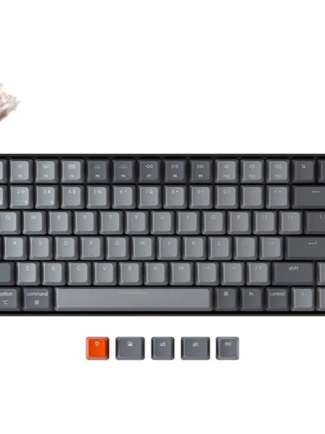 Keychron K2 84 Key Gateron HotSwappable Mechanical Keyboard White LED Red Russian Layout 3