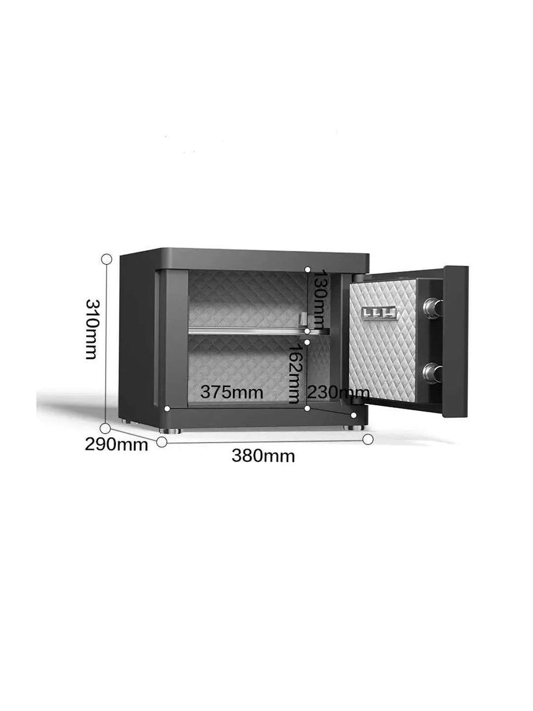 Сейф H310*W380*D290 с отпечатком (чр) ET592 Deli 2