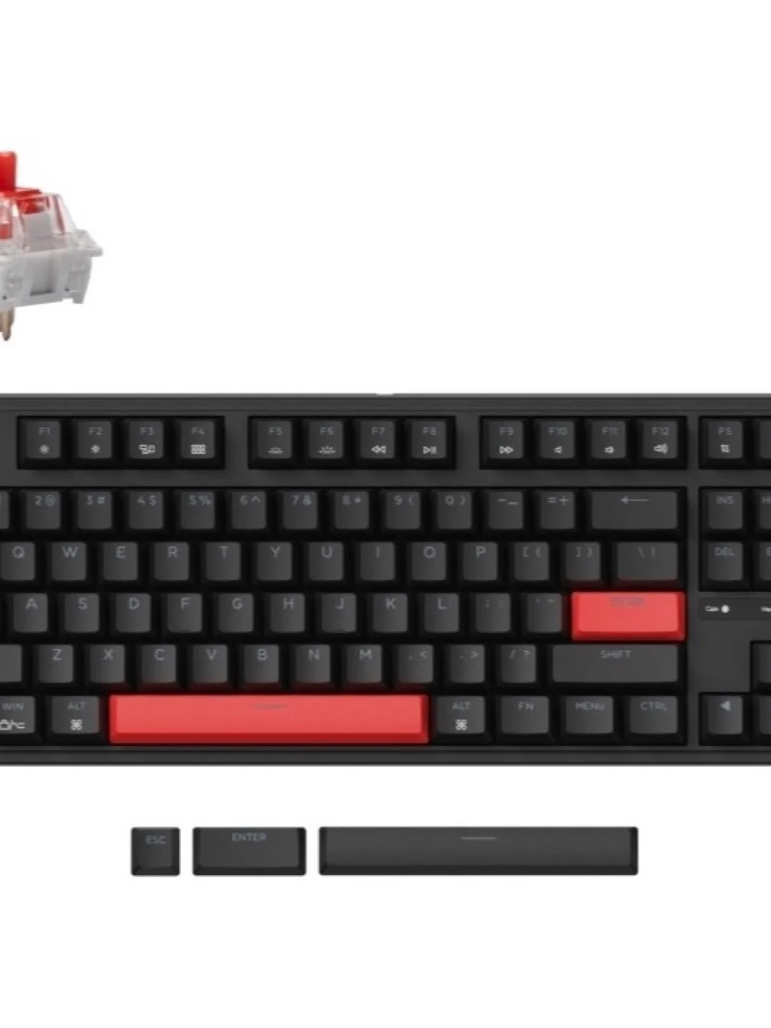 Keyboard Mechanical Keychron C3 Pro 87Key, K pro Red, USB-A, QMK, Hot-swap, EN/RU/UZ, Red Led 2