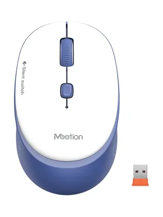 Мышь Wireless R571 белый синий Meetion