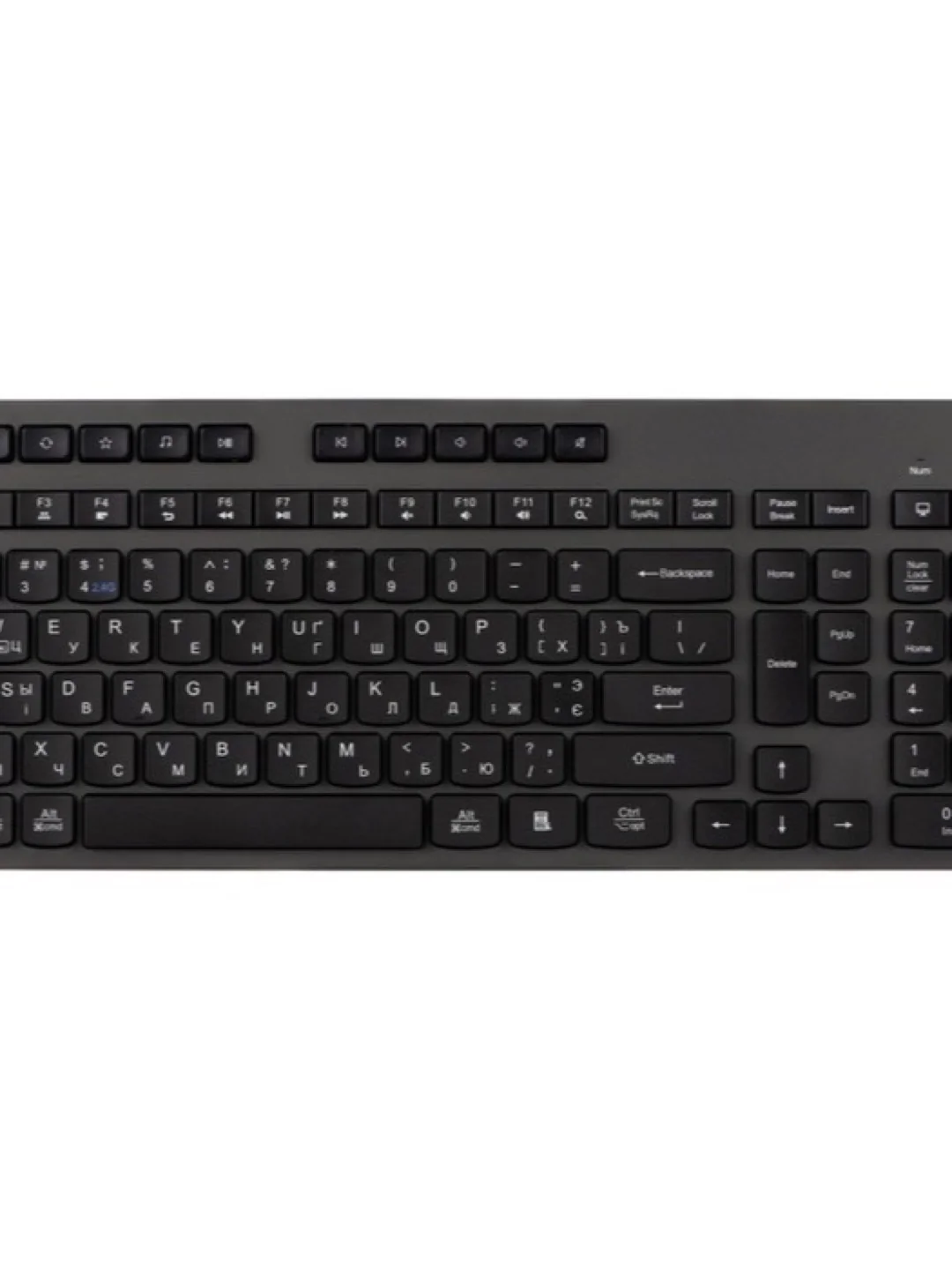 Беспроводная клавиатура 2E Keyboard membrane KS280 120key, WL/BT, EN/UK/RU, silent, black-grey 2