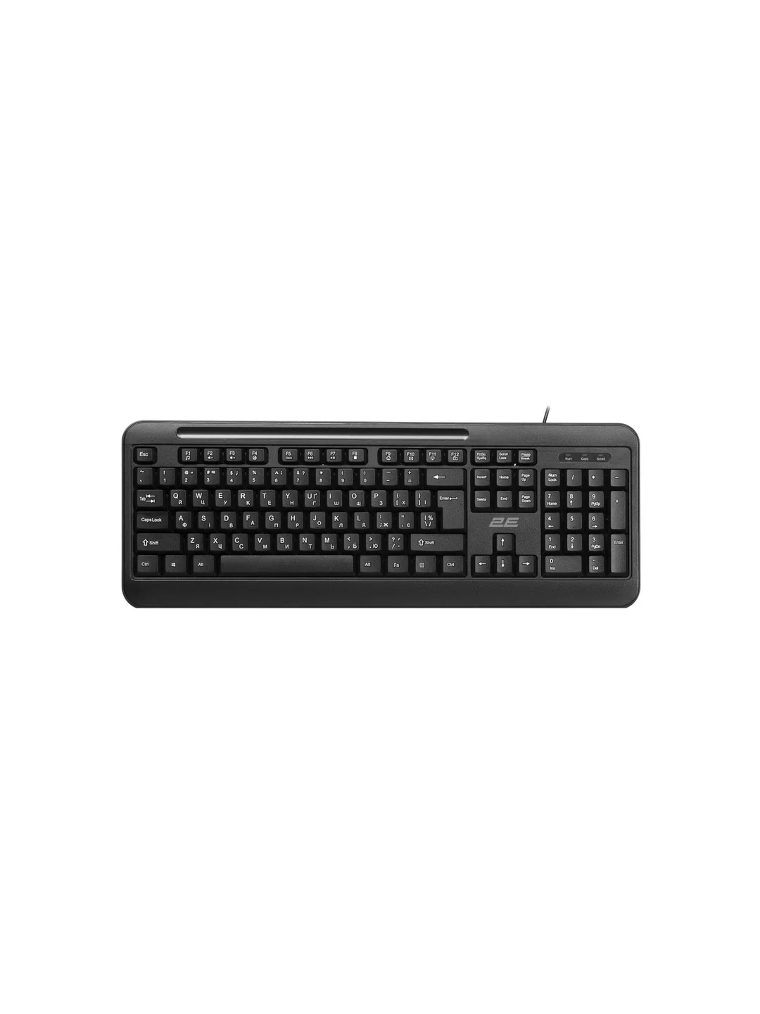 Клавиатура мембранная 2E KM1040 104key, USB-A, EN/UK, чёрный