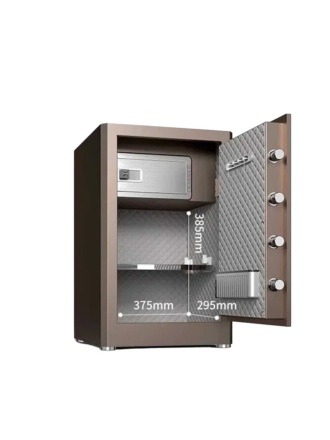 Сейф H600*W380*D360 с отпечатком (зол) AE66-ZM Deli 2