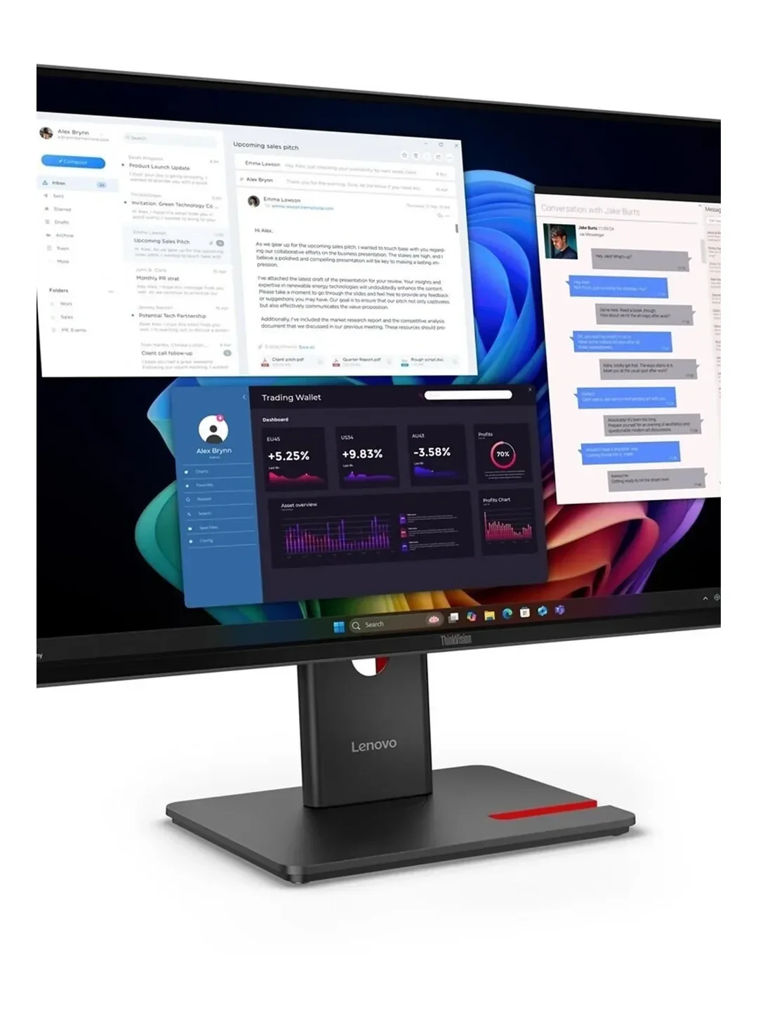 Lenovo - 27" ThinkVision T27UD-40, IPS WLED, 60Hz, 4mc, UHD (3840x2160) 4K, HDMI+DP+TypeC, Tilt, Swivel, Pivot, HAS, Eclipse Black