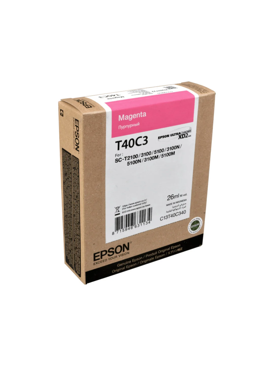 Epson Cartridge UltraChrome XD2 Magenta T40C340 (26ml) для T3100/5100 2