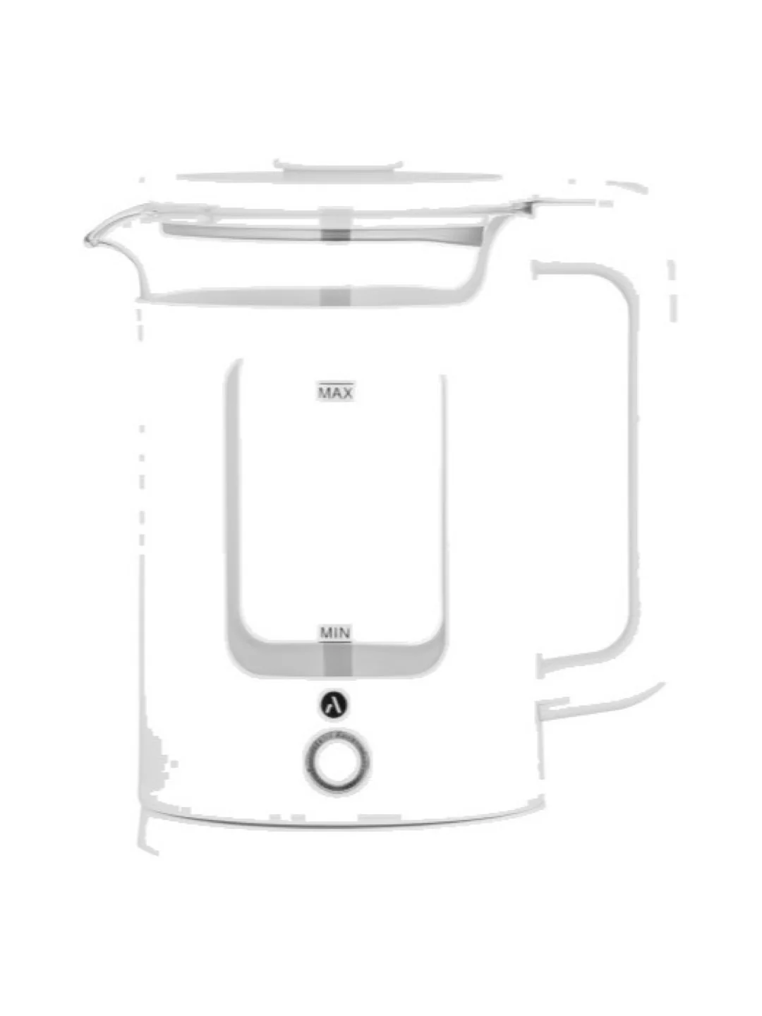 Электрочайник Ardesto EKL-T31GW 1,5л, 1500Вт, стекло+пластик, белый