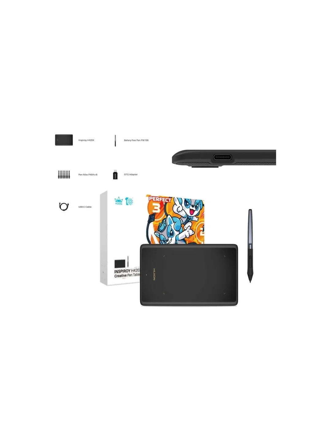 Графический планшет Graphical tablet H420X Black