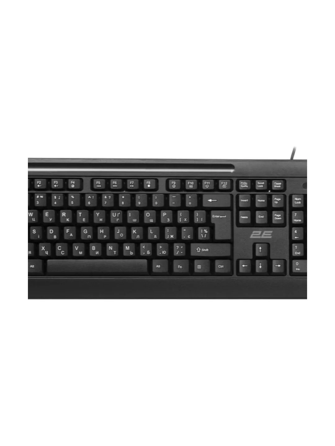 Клавиатура мембранная 2E KM1040 104key, USB-A, EN/UK, чёрный 2