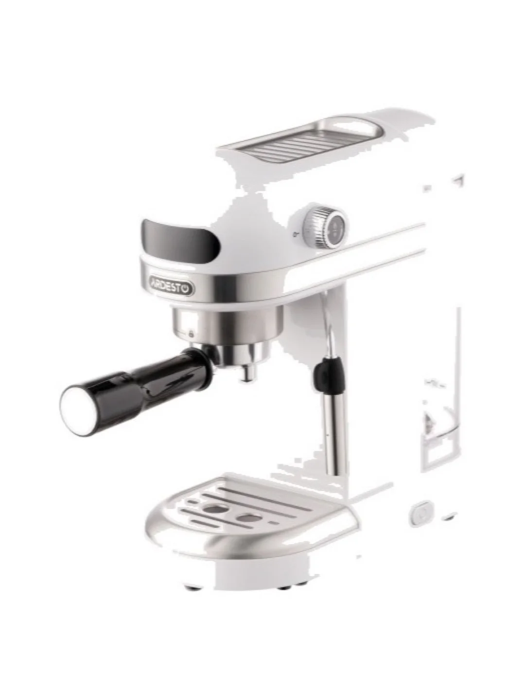 Кофеварка Ardesto YCM-E1500, 1,4л, молотый, ручной капуч, подогрев чашек, белый