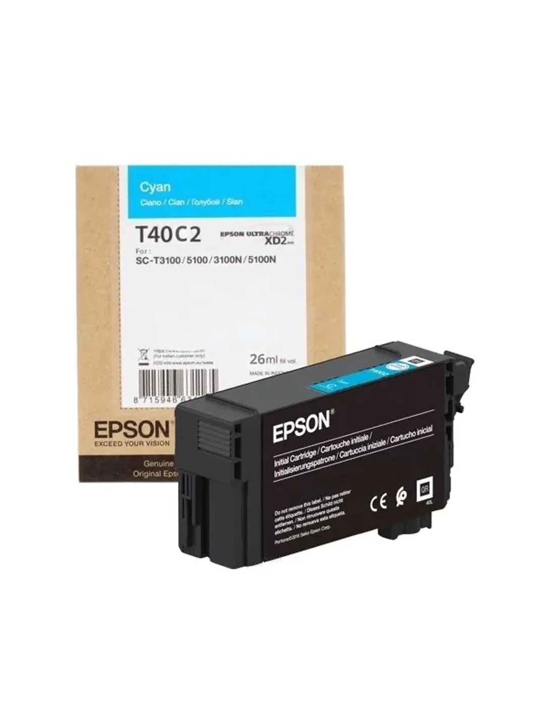 Epson Cartridge UltraChrome XD2 Cyan T40C240 (26ml) для T3100/5100 2