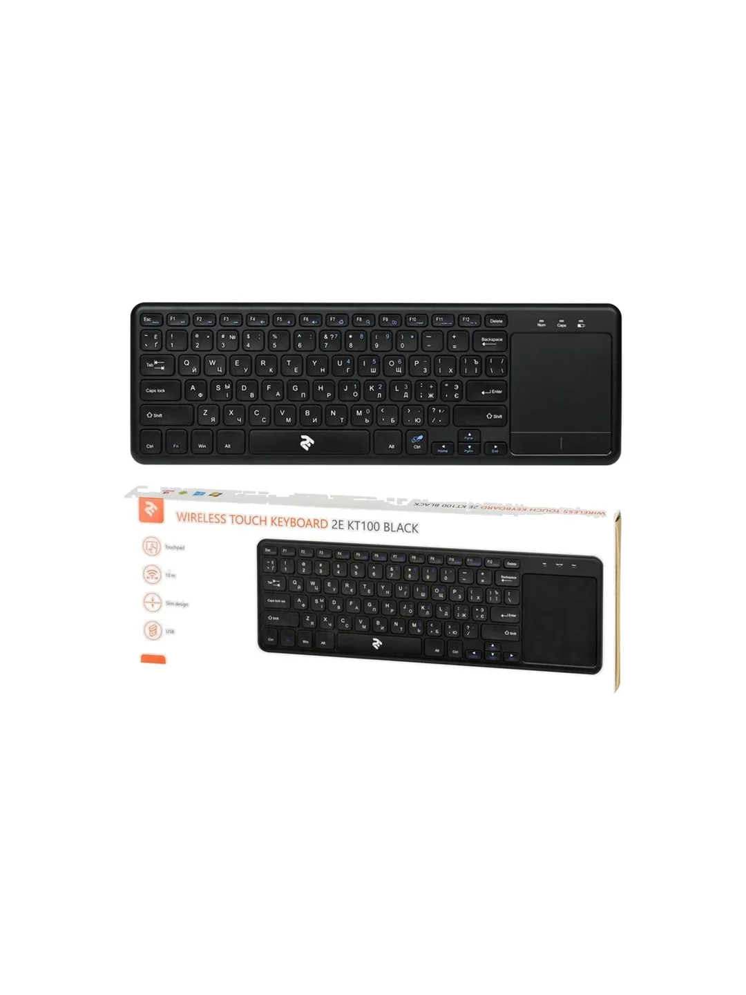 Клавиатура 2E Touch Keyboard KT100 WL/BT BLACK