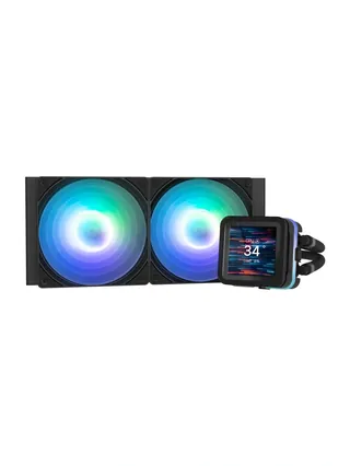 Zalman Alpha 2DS A24 ARGB suyuq sovutish tizimi, LGA1851, 1700, 1200, 115x, AM5, AM4, TDP 3, qora