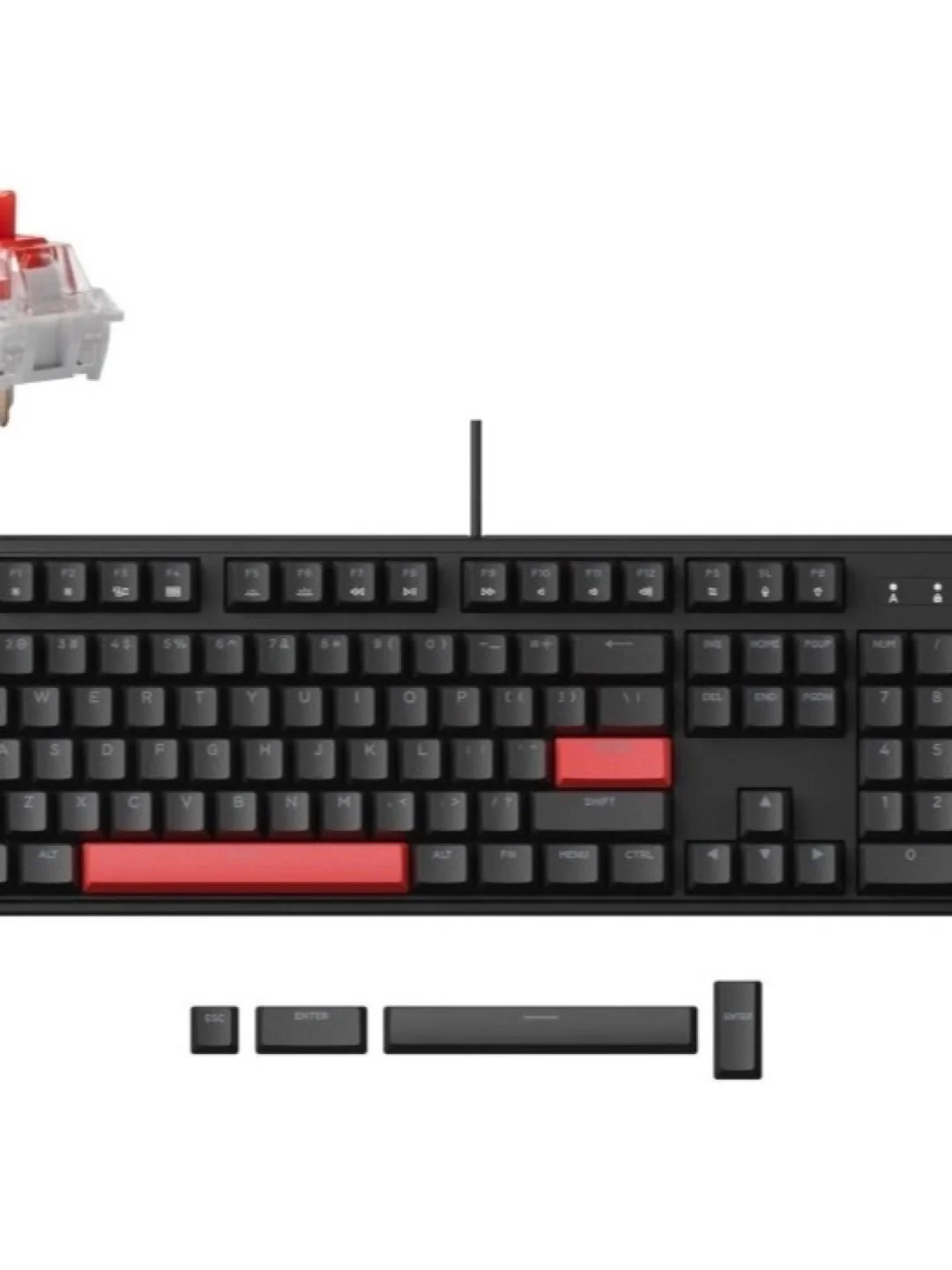 Клавиатура механическая Lemokey X3 104Key, Keychron Red, USB-A, QMK/VIA, EN/KZ/RU, Red Led, черный