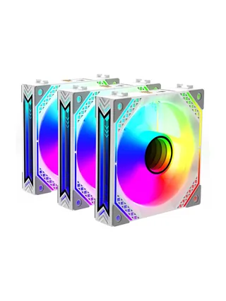 2E GAMING Air Cool ACF120MW-ARGB ventilyatorlar to‘plami, 3 × 120 mm, oq