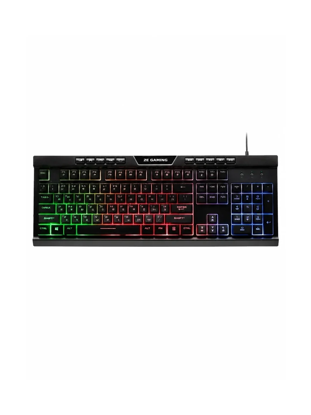 2E GAMING KG300 114tugma membranali simli klaviatura, USB-A, EN/RU, LED, qora 2