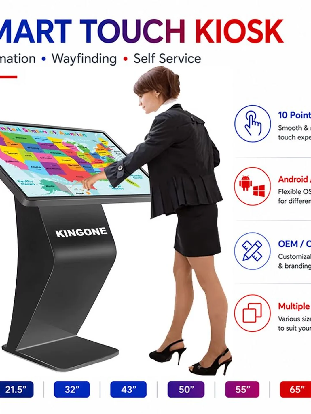 Информационный киоск K Design Base Kiosk Kingone GQ-CH2-43B