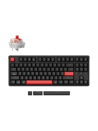 Клавиатура механическая Keychron C3 Pro 87Key, K pro Red, USB-A, QMK, Hot-swap, EN/RU/UZ, Red Led