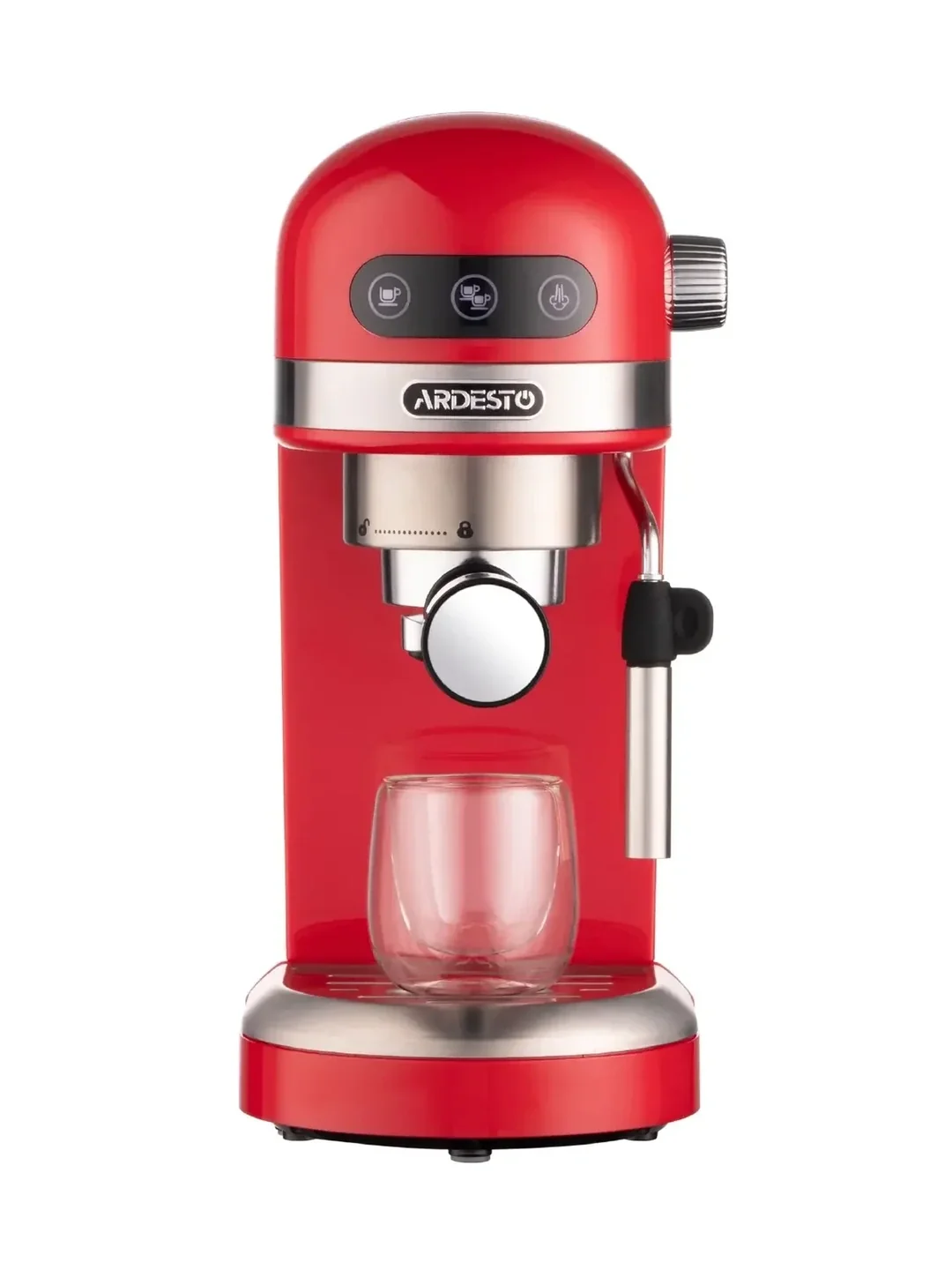 Кофеварка Ardesto YCM-E1501, 1,4л, молотый, ручной капуч, подогрев чашек, красный