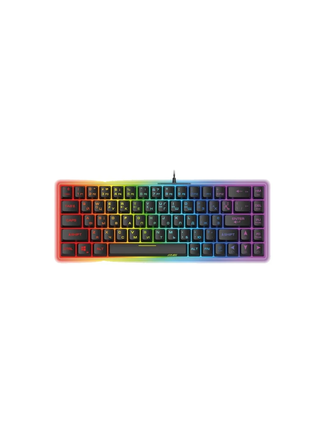 Клавиатура игровая 2E GAMING KG345 Transaprent USB Black Ukr