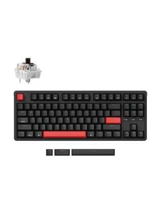 Клавиатура механическая Keychron C3 Pro 87Key, K pro Brown, USB-A, QMK, Hot-swap, EN/RU/UZ, Red Led
