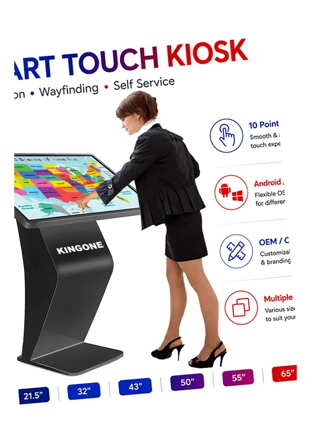 Информационный киоск K Design Base Kiosk Kingone GQ-CH2-43B 2