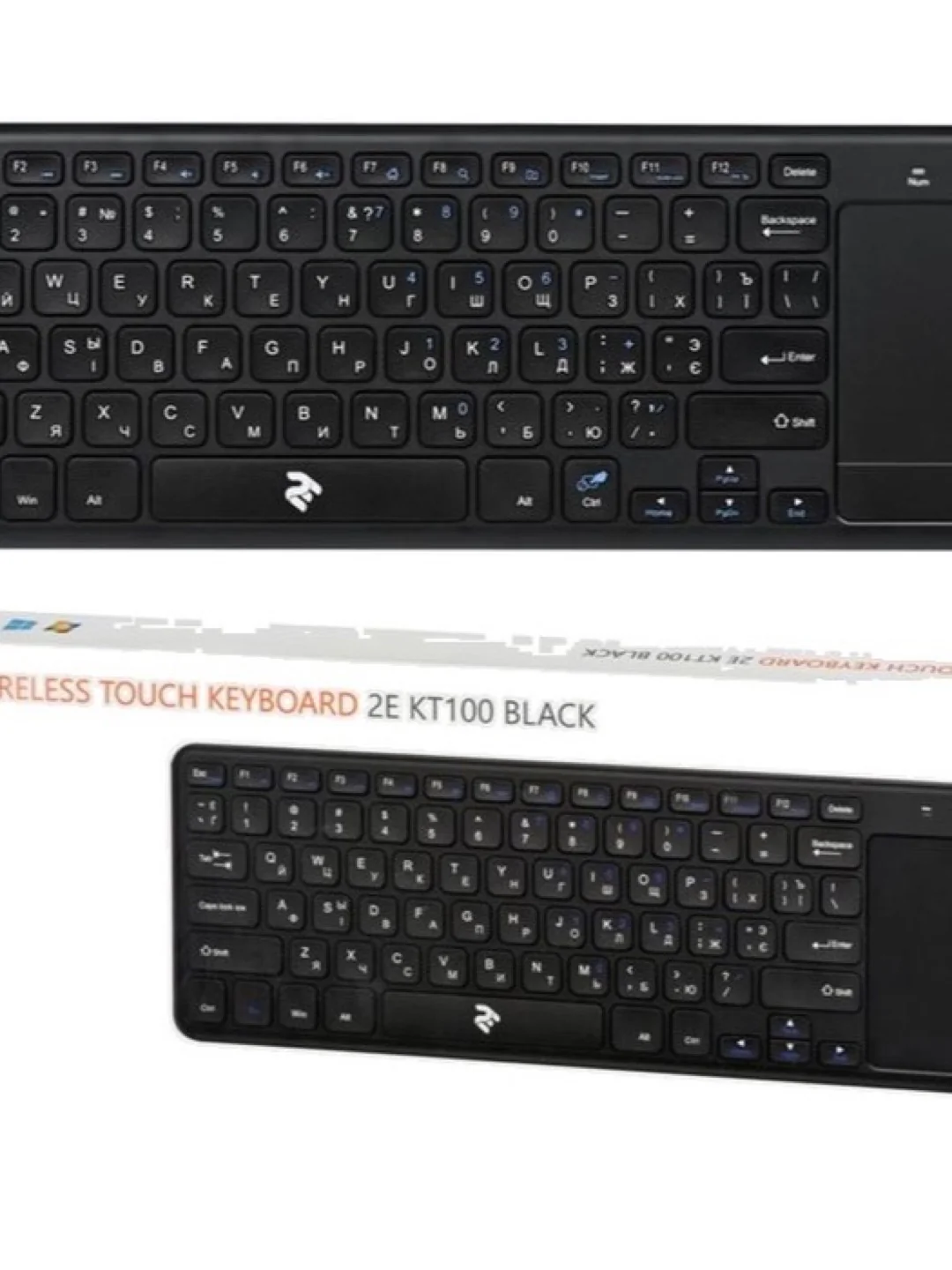 Клавиатура 2E Touch Keyboard KT100 WL/BT BLACK 2