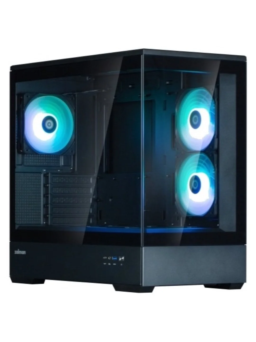 Корпус Zalman P30 Black V2, без БП, 1xUSB3.0, 1хUSB Type-C, 3x120мм ARGB, TG Front/Side Panel, mATX, чёрный,P30BLACKV2
