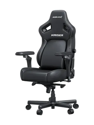 AndaSeat Kaiser 4 V2, PVX teri, 6D-Armrests, qora kreslo