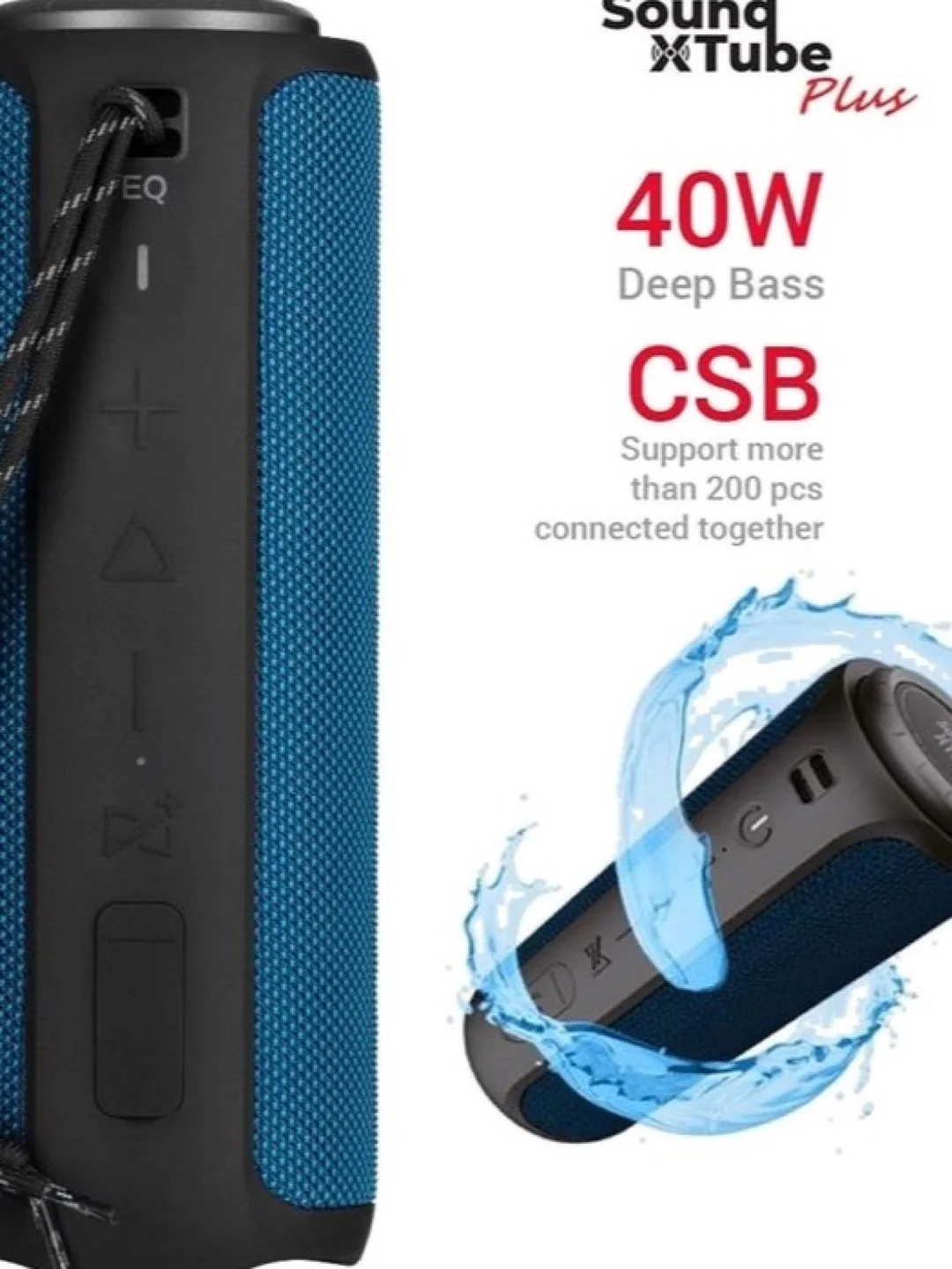 Акустическая система 2E SoundXTube Plus TWS, MP3, Wireless, Waterproof Black
