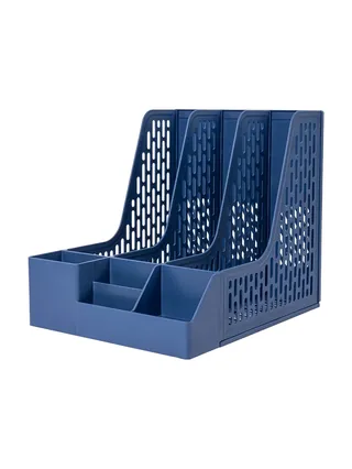 Deli 9847 vertikal 3 bo‘limli (ko‘k)
