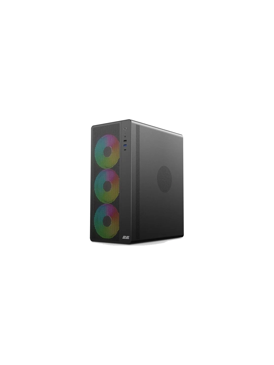 Корпус 2E GAMING Credo Plus V510B с БП 2E ATX600W, 80+, 1xUSB3.0, 1х USB 2.0, 1xUSB Type-C, 4x120мм ARGB, VGA 310мм, TG Side Panel, ATX, чёрный
