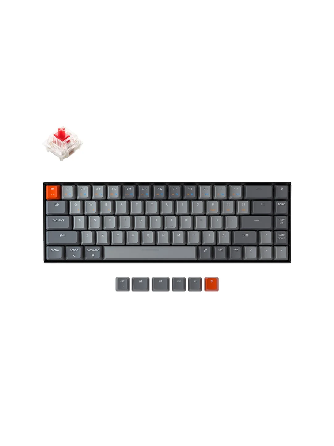 Keychron K6 68 Key Gateron Mechanical Keyboard White LED Red Russian Layout