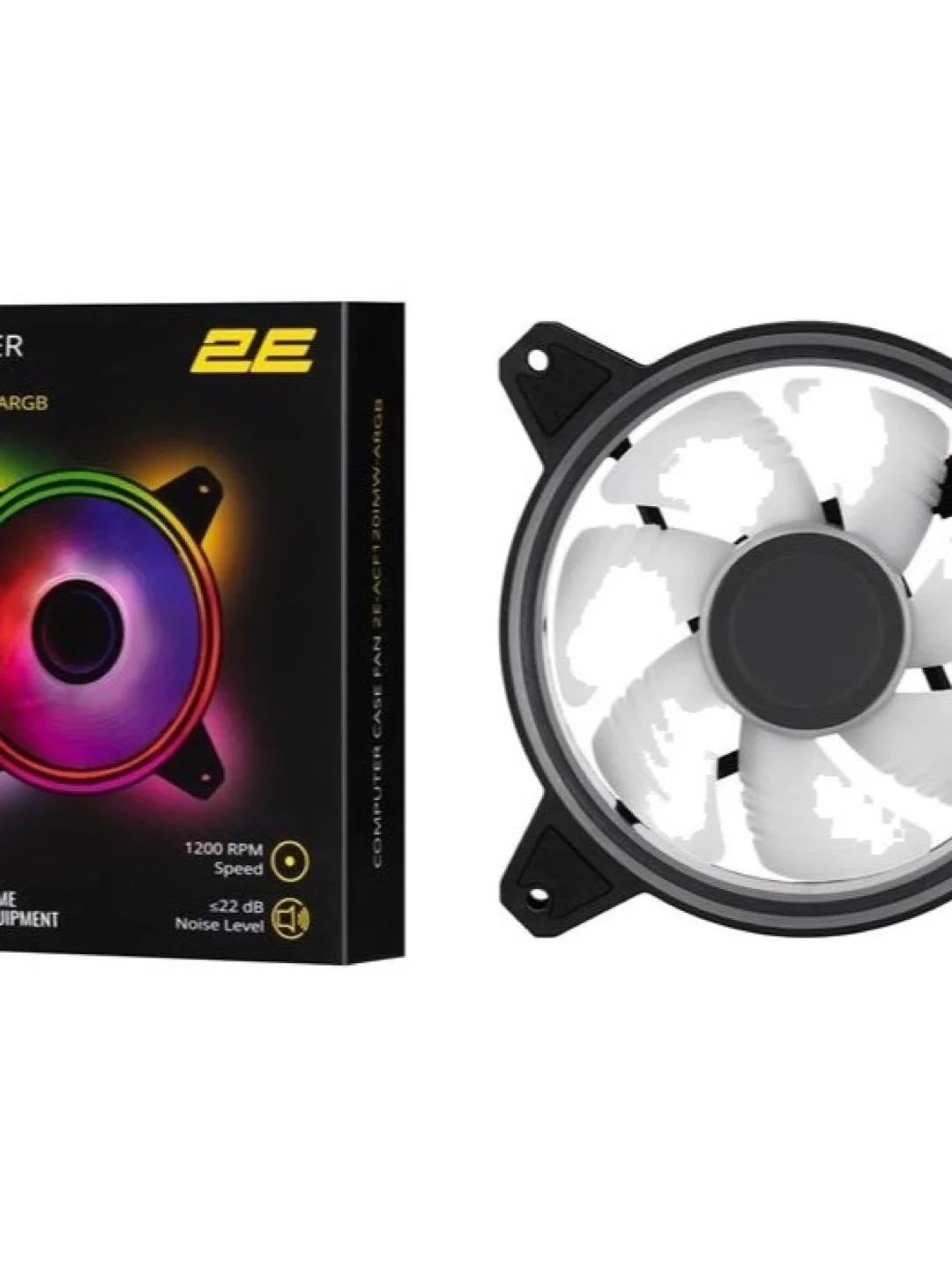 Корпусный вентилятор 2E Gaming Air Cool Infinity M ACF120IMW-ARGB, 120mm, 1200rpm, 3pin, 3pin+5VAura, 22dBa