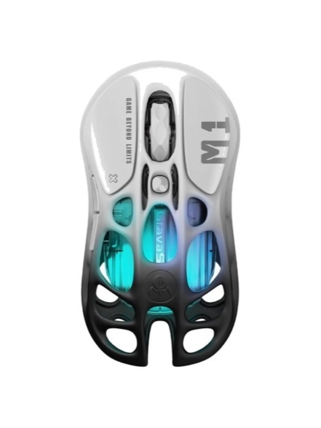 Мышь GravaStar Mercury M1 Pro, BT/WL/USB-A, RGB, чорно-білий 2