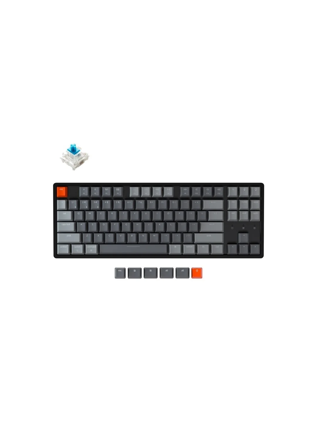 Keychron K8 87 Key Aluminum Frame Gateron Mechanical Keyboard RGB Blue Russian Layout