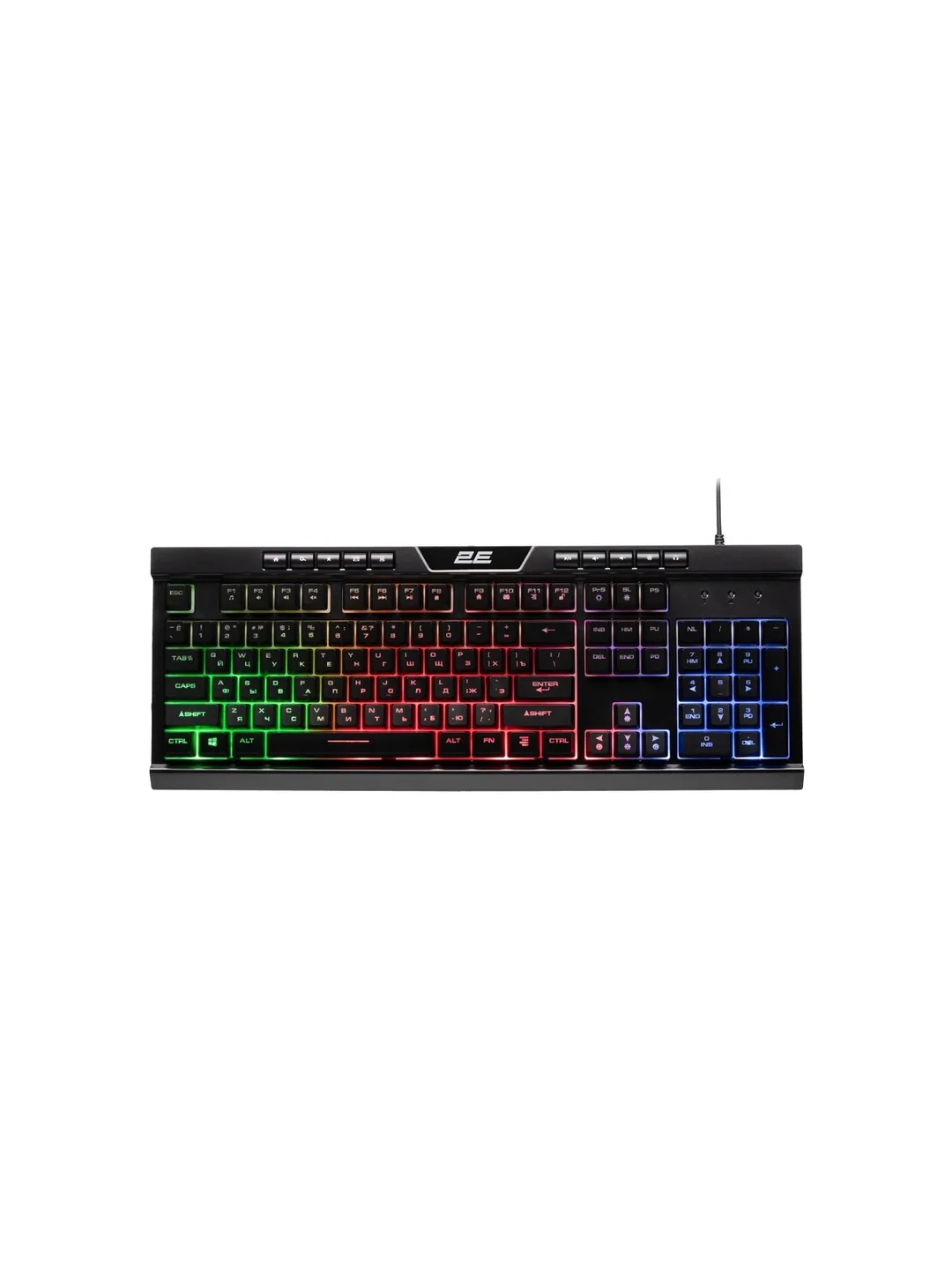 Клавиатура игровая 2E GAMING KG380 RGB 68key Gateron Red Switch BT/USB Black Ukr