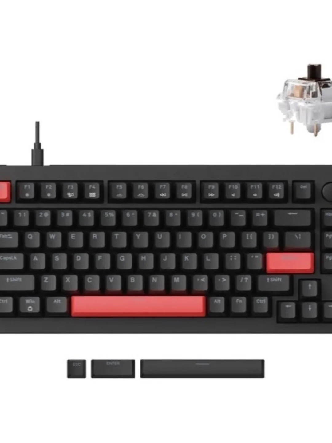 Клавиатура механическая Lemokey X4 84Key, Keychron Brown, USB-A, QMK, EN/KZ/RU, Red led, черный