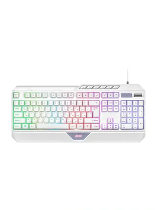 Клавиатура мембранная 2E GAMING KG315 110key, USB-A, EN/RU, RGB, белый