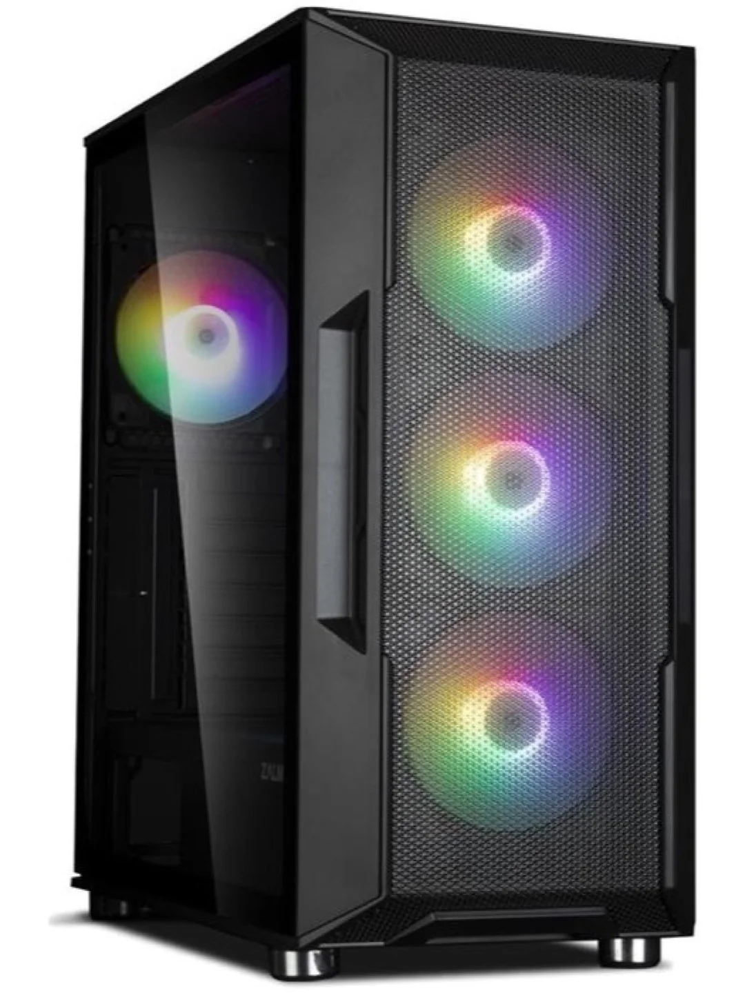 Корпус Zalman i3NEOBLACK, MidT, 2xUSB2.0, 1xUSB3.0, 4x120мм RGB, стекло (боковая панель), без БП, черный