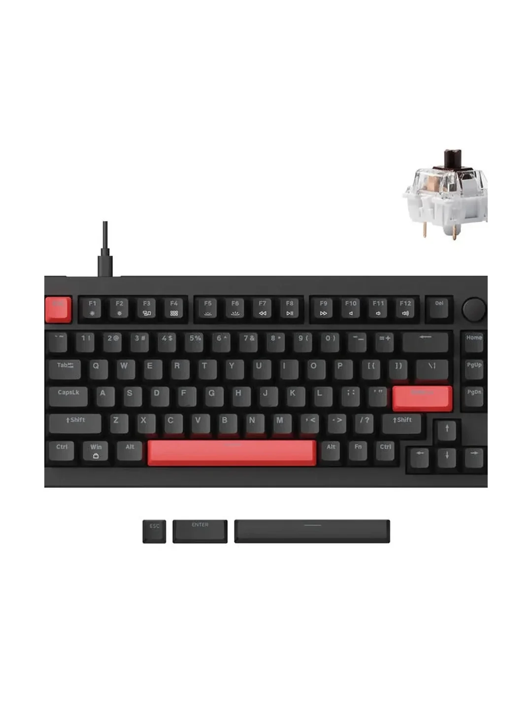 Клавиатура механическая Lemokey X3 104Key, Keychron Brown, USB-A, QMK/VIA, EN/KZ/RU, Red Led, черный