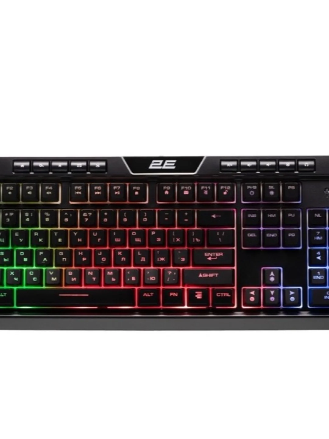 Клавиатура мембранная проводная 2E GAMING KG300 114key, USB-A, EN/RU, LED, чёрный 3