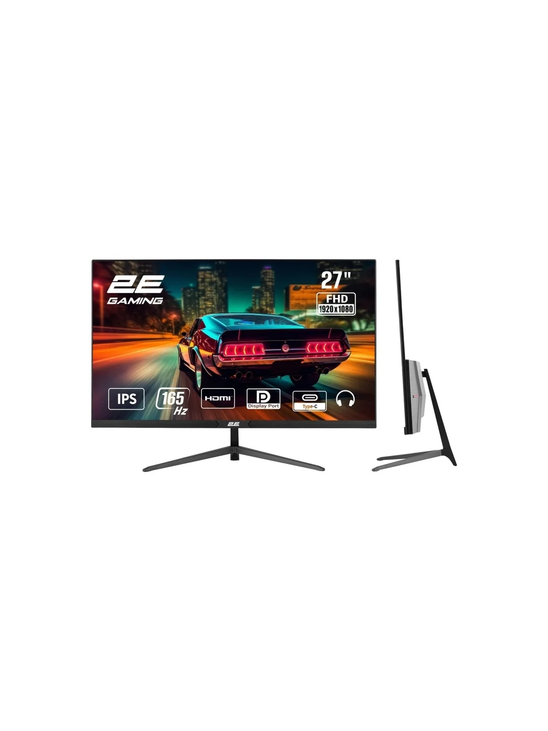 Монитор 2E GAMING 27" G2724BU HDMI, DP, Type-C, IPS, 165Hz, 1ms, FreeSync