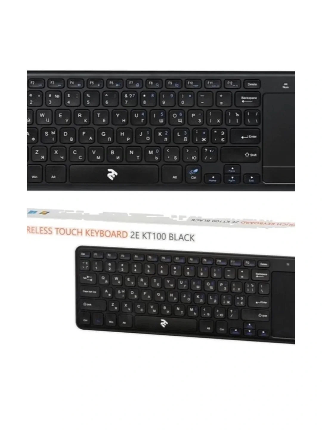 Клавиатура 2E Touch Keyboard KT100 WL/BT BLACK 2