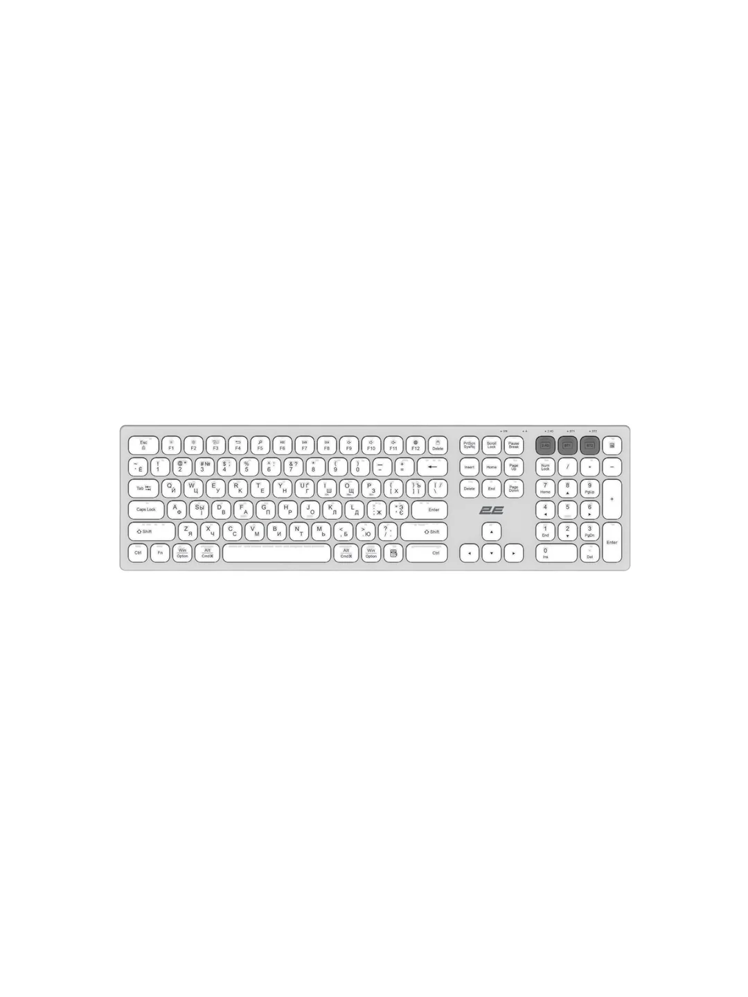 Keyboard 2E KS270 WL BT White ножничные