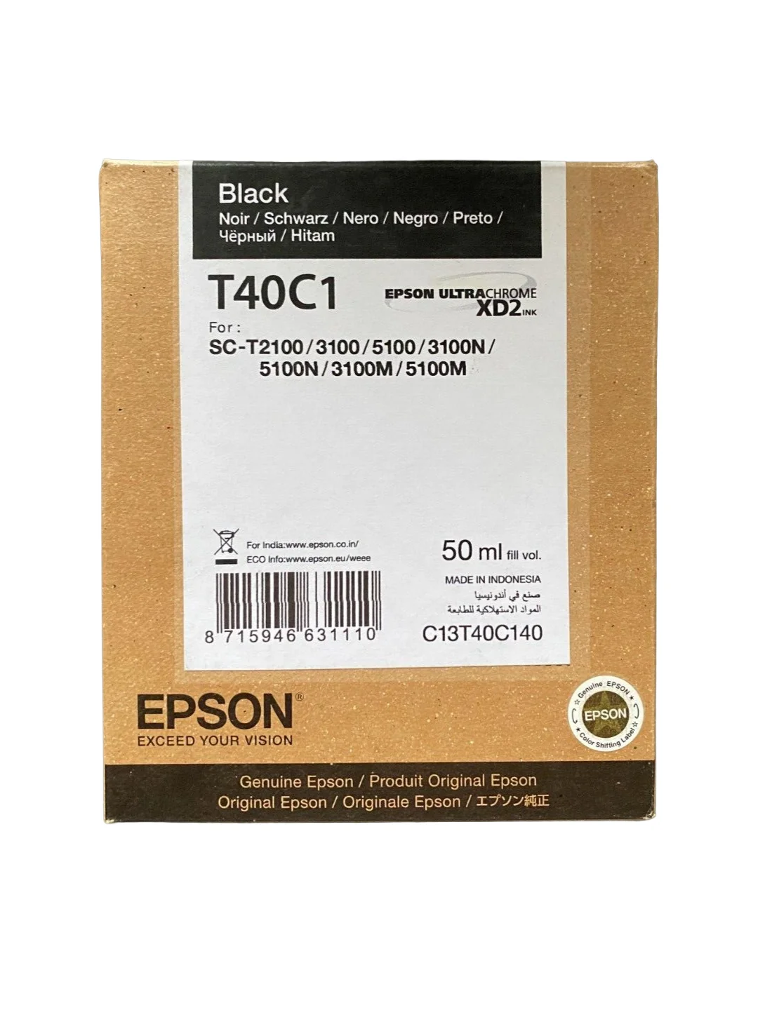 Epson Cartridge UltraChrome XD2 Black T40C140 (50ml) для T3100/5100 2