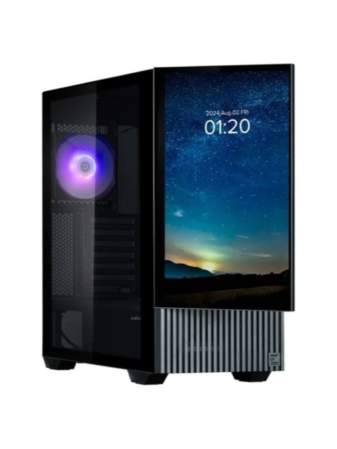 Корпус Zalman Z10 DS, без БП, 2xUSB3.0, 1хUSB Type-C, 2х120мм, 1x120мм ARGB, TG Side Panel, ATX, Monitor, чёрный