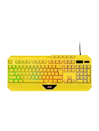 Клавиатура мембранная 2E GAMING KG315 110key, USB-A, EN/RU, RGB, жёлтый